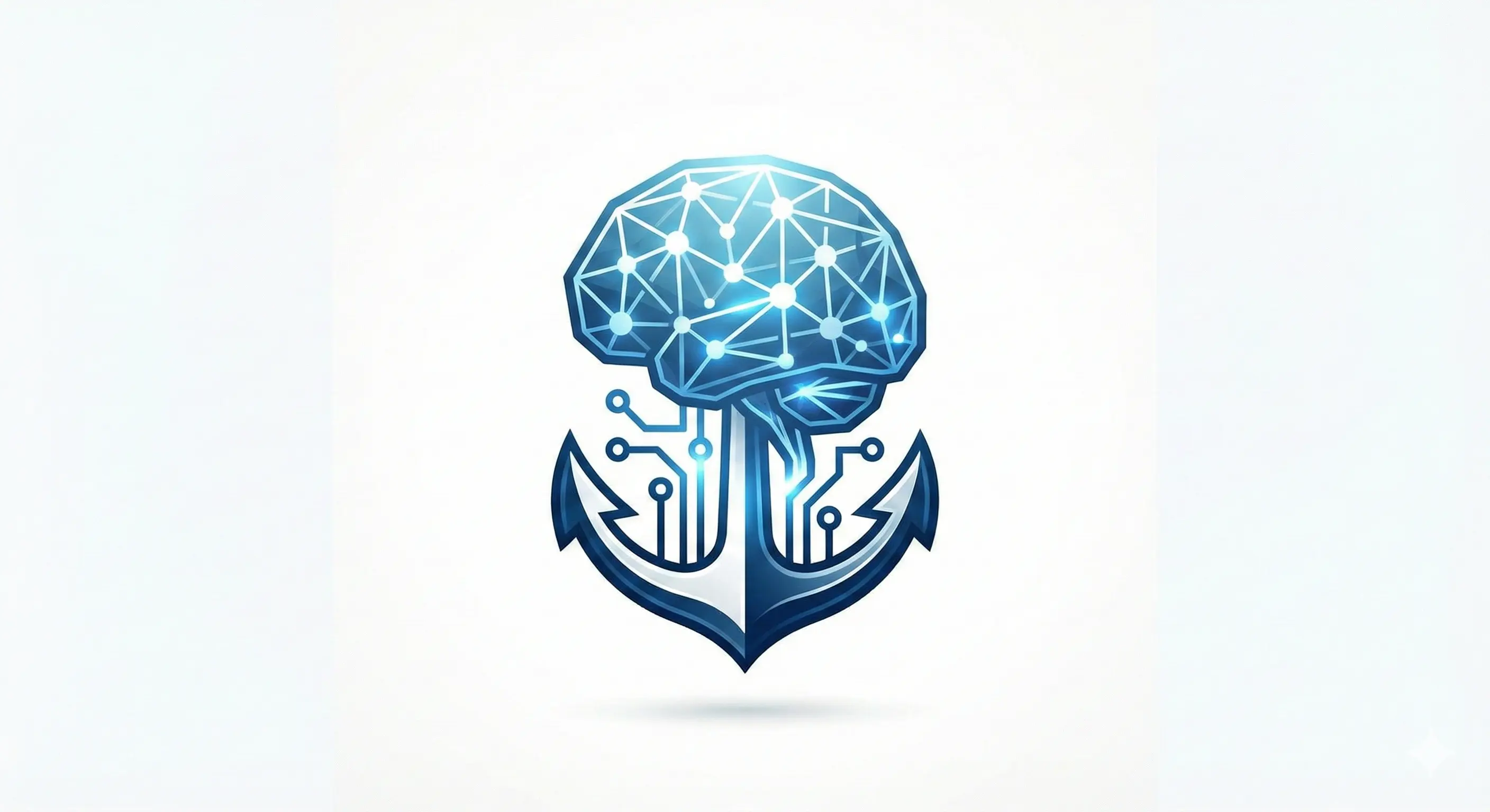 Blue brain and anchor graphic for education technology.